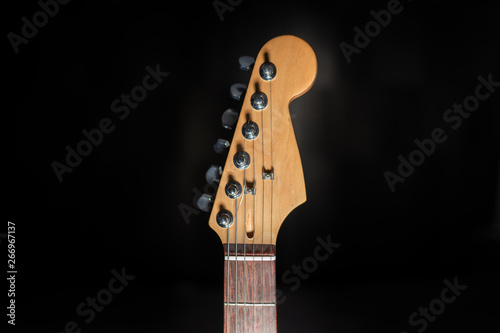 6 string electric guitar body with guitar head, guitar tuners and fingerboard / fretboard