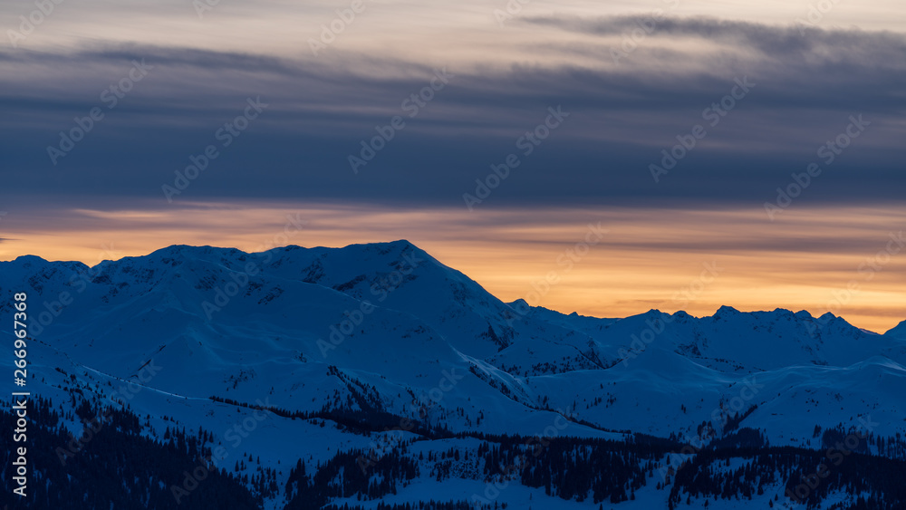 Fototapeta premium sunset over mountains