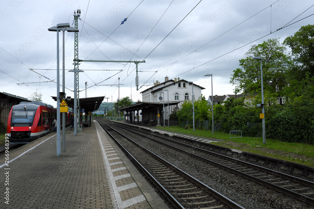 Characteristic german railway station - Stockfoto