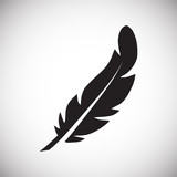 Feather icon on background for graphic and web design. Simple vector sign. Internet concept symbol for website button or mobile app.