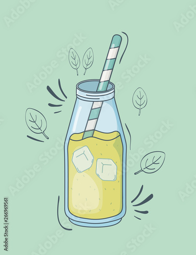 juice bottle with straw