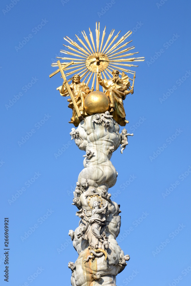 Obraz premium Trinity Column on the main square of Linz, Austria