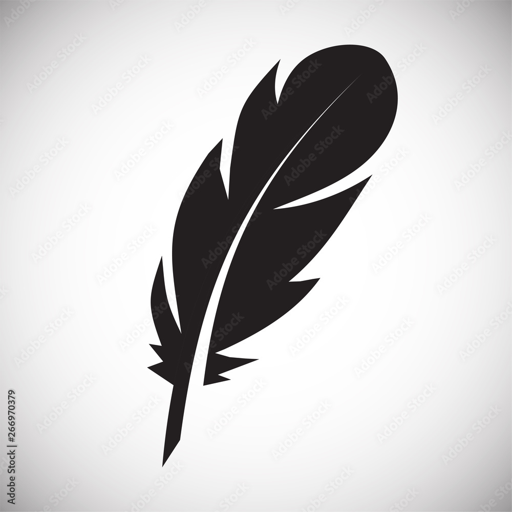 Feather icon on background for graphic and web design. Simple vector sign. Internet concept symbol for website button or mobile app.