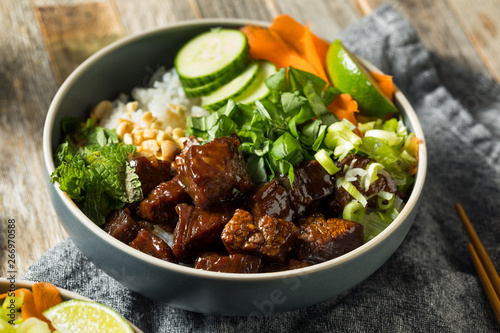 Homemade Thai Beef and Rice Bowl