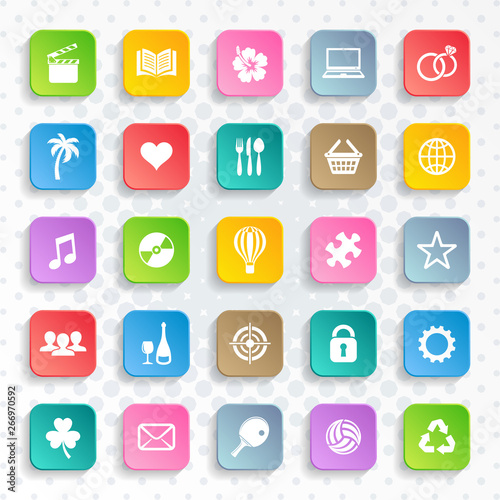 Abstract vector modern universal web and mobile icons