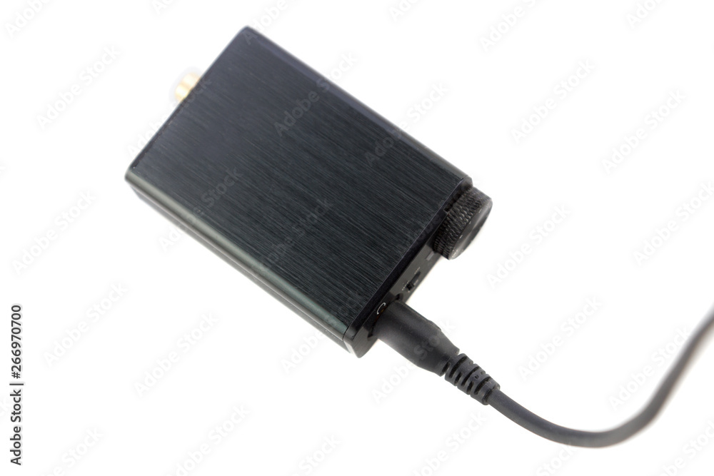 digital to analog converter or headphone amplifier on white background digital to analog converter or headphone amplifier on white background