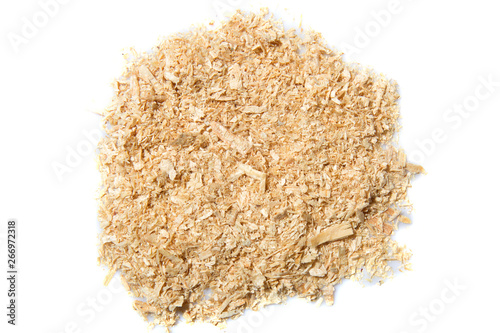 pile of sawdust on a white background