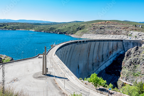 Картината върху платно Panoramic view of the Atazar dam. madrid Spain.