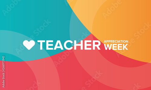 Teacher Appreciation Week in United States. Celebrated annual in May. School and education national concept. Poster, card, banner and background. Vector illustration