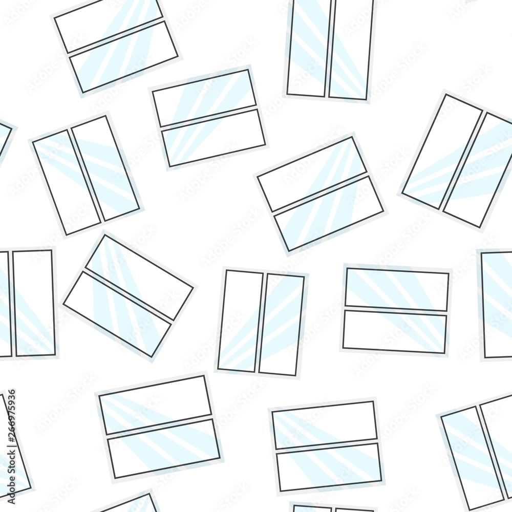 Window vector illustration seamless pattern on a white background. Window vector illustration seamless pattern on a white background.