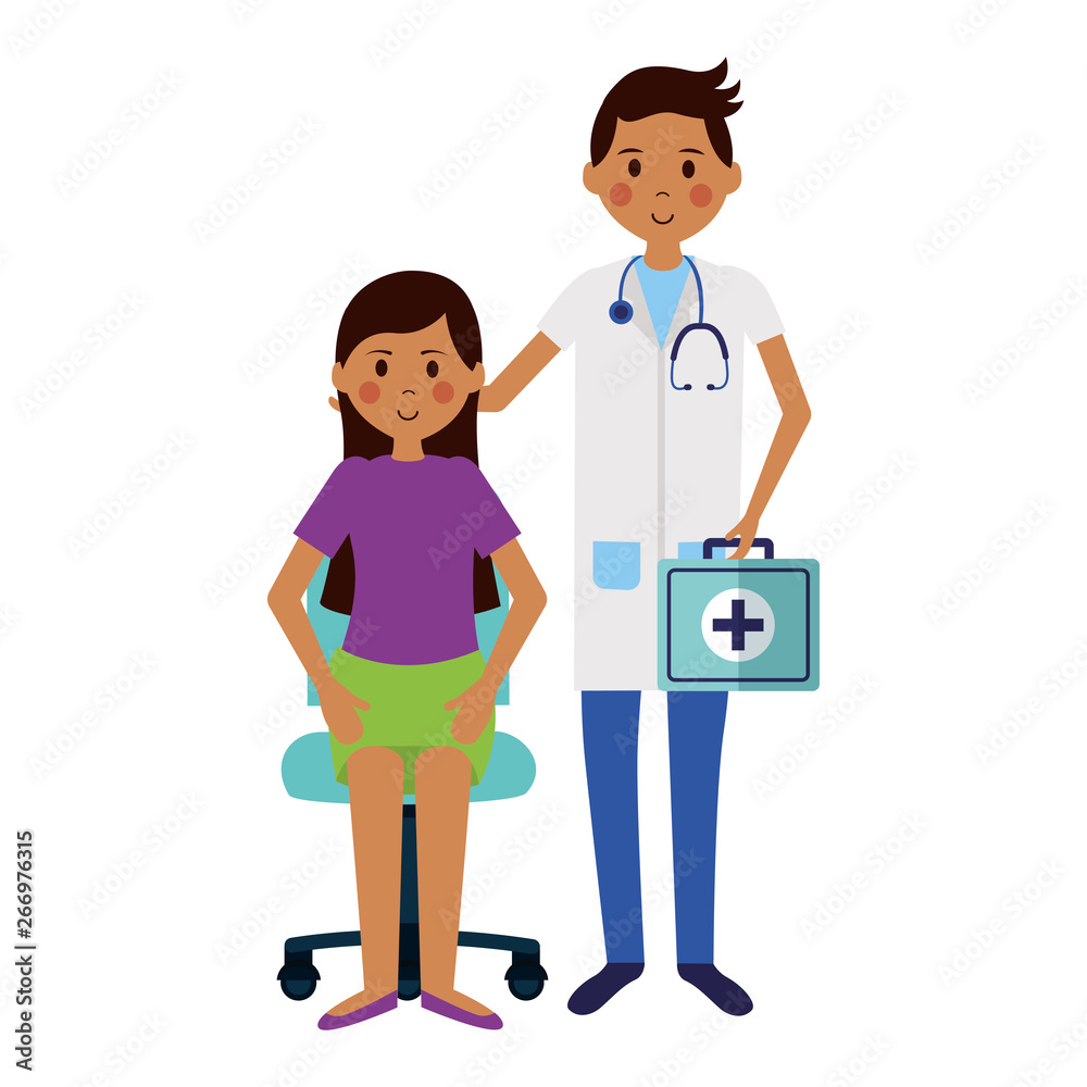 doctor with woman on chair doctor with woman on chair
