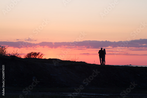 silhouette of man on top of mountain © Viktor