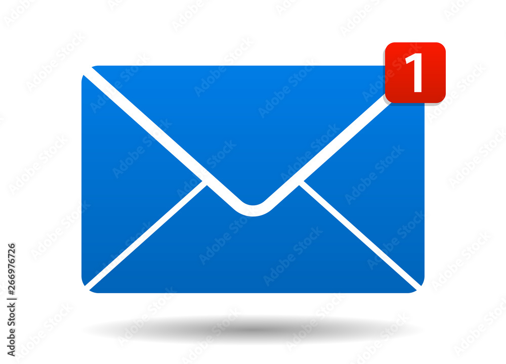 Mail message letter icon symbol blue vector illustration Mail message letter icon symbol blue vector illustration