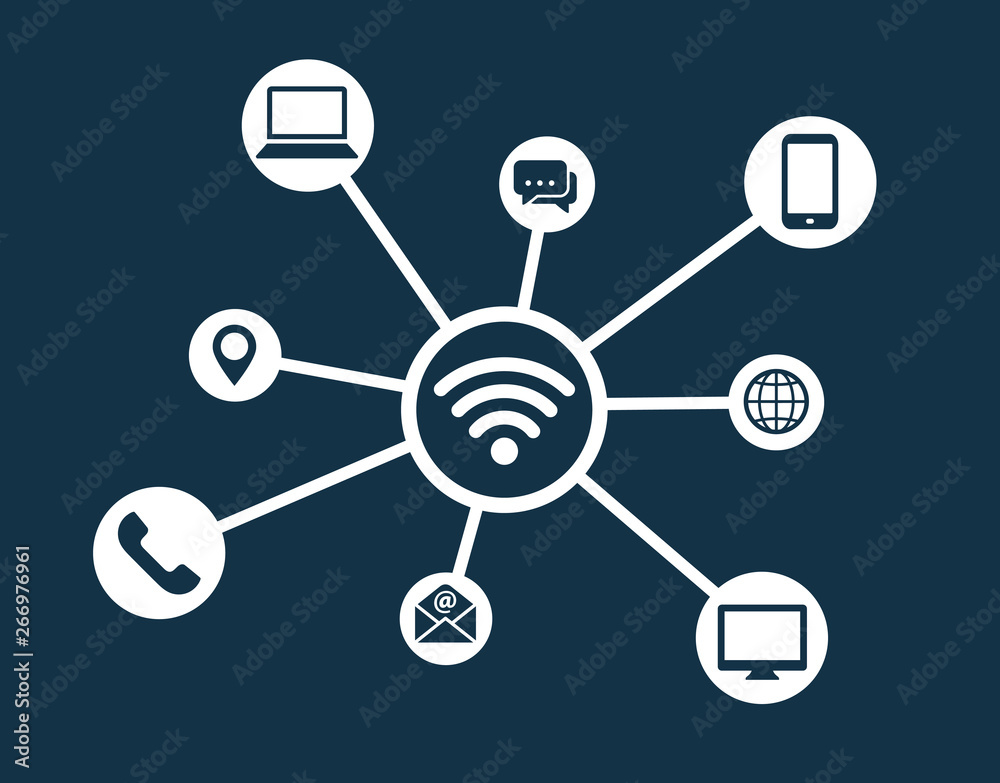 Wifi network connection concept vector icon symbol Wifi network connection concept vector icon symbol