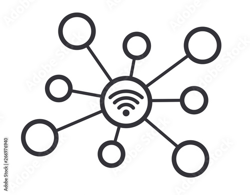 Wifi connection - internet of things vector icon symbol