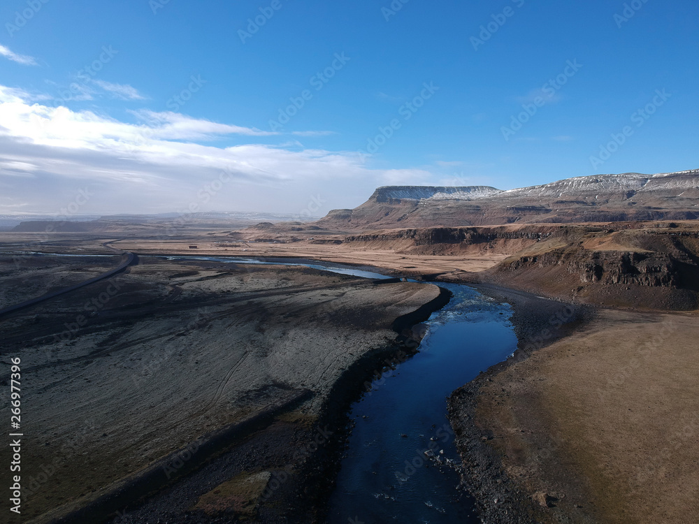 iceland nature from  the  dron