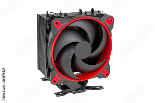 Modern CPU cooler isolated on a white background