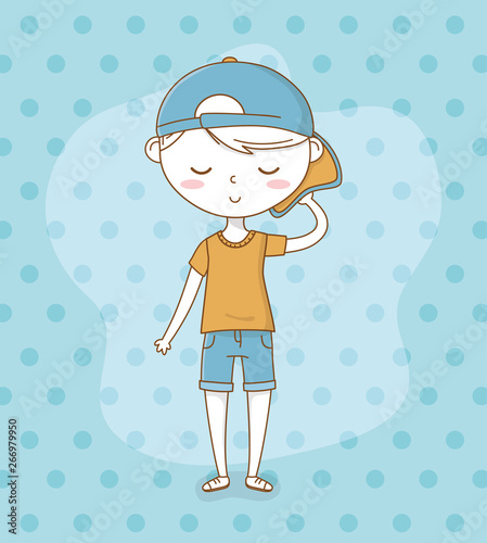 beautiful little boy with sport cap