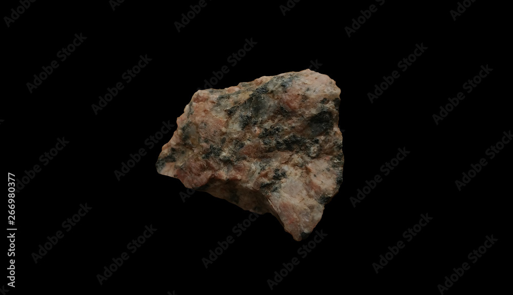 Pink Granite Rock isolated on black Pink Granite Rock isolated on black