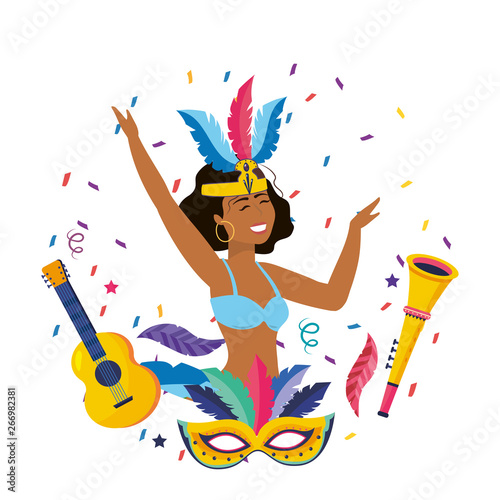 woman celebrating brazil carnival