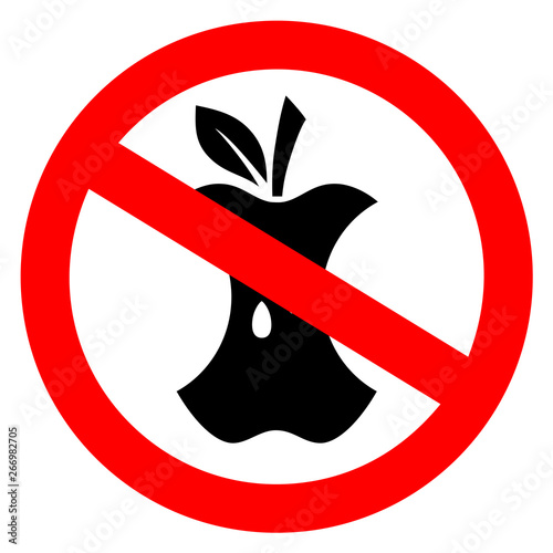 No organic waste vector sign