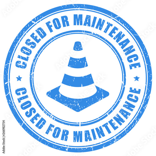 Closed for maintenance vector stamp