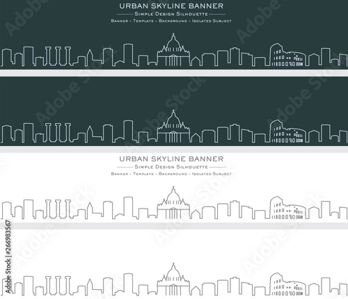 Rome Single Line Skyline Banner