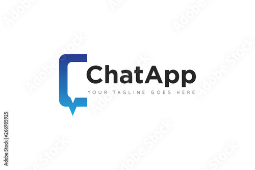 chat logo and icon vector illustration design Template