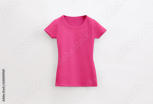 T-shirt Lady Round Neck Fuchsia photo