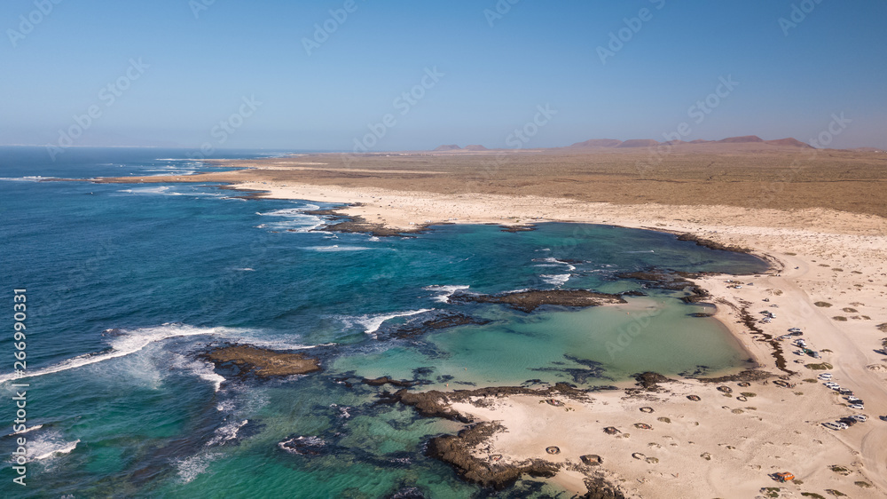 aerial view north coast of fuerteventura