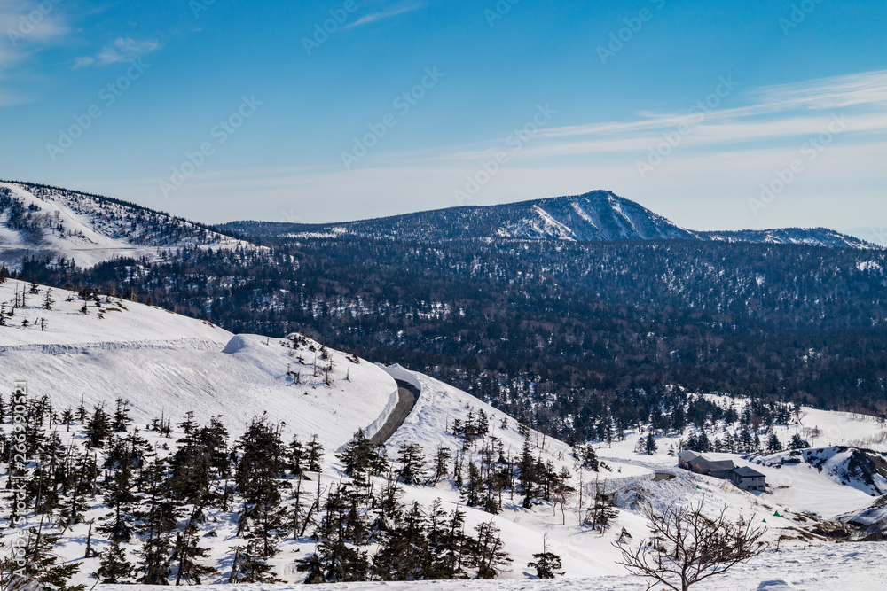 Snowy scenery of Hachimantai in Tohoku region