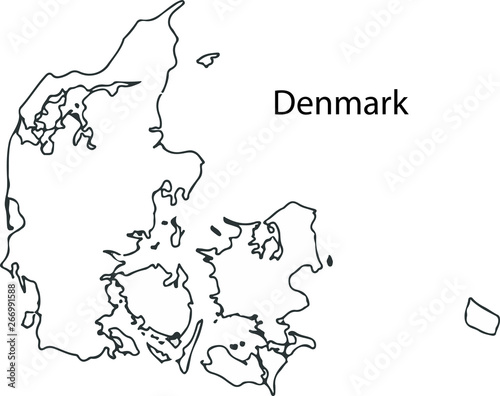 Denmark - High detailed outline map
