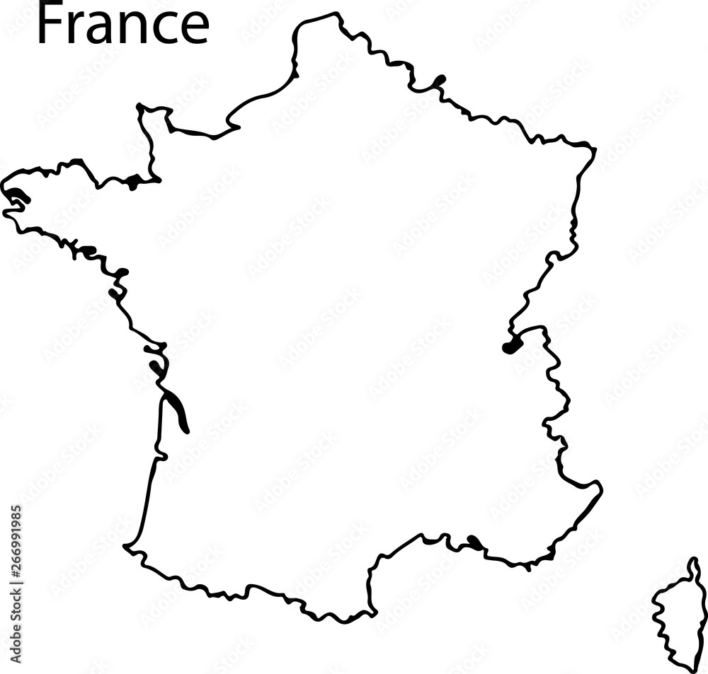 France - High detailed outline map