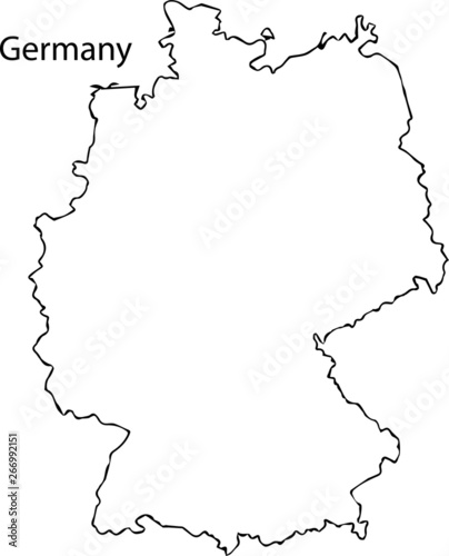 Germany - High detailed outline map