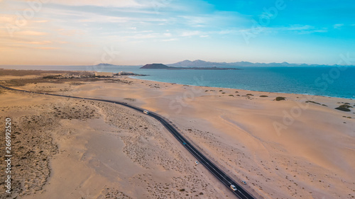 aerial view east coast of fuerteventura