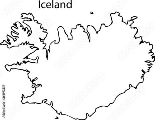 Iceland - High detailed outline map