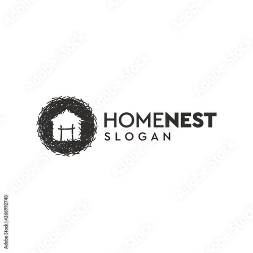 home nest logo design,vector,illustration