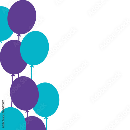 set of balloons helium isolated icon