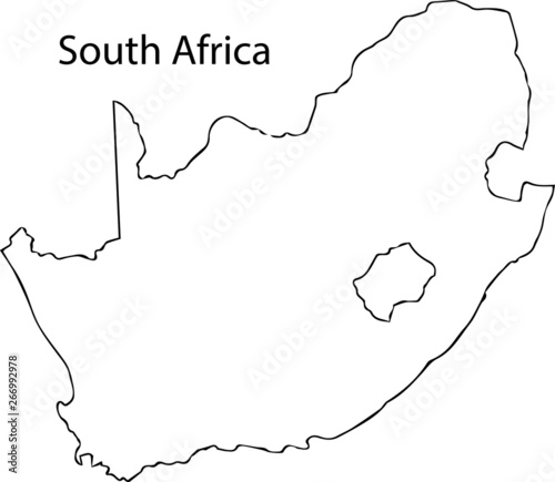 South Africa - High detailed outline map