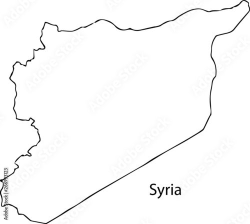 syria - High detailed outline map