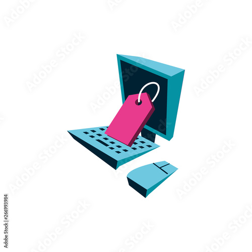 tag commercial with desktop computer
