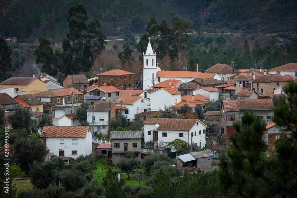 a view of Janeiro de Baixo Schist Village, Pampilhosa da Serra, Portugal