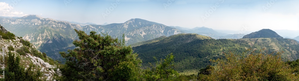 panoramic view of Alps mountains in the French Riviera back country in summer