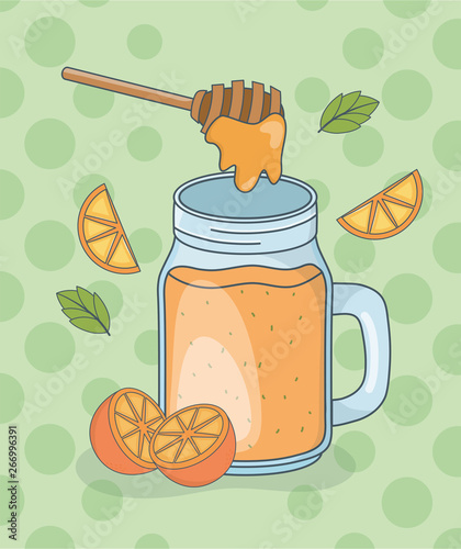 orange and honey juice jar