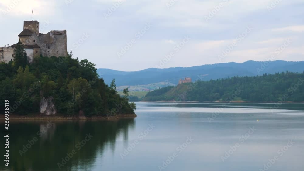 view of a Niedzica castle at the south of Poland view of a Niedzica castle at the south of Poland