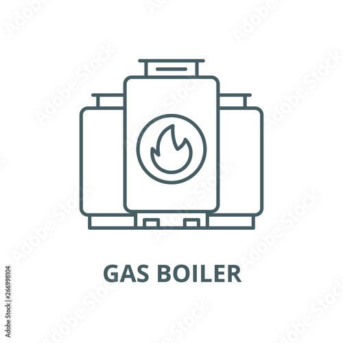Gas boiler vector line icon, outline concept, linear sign