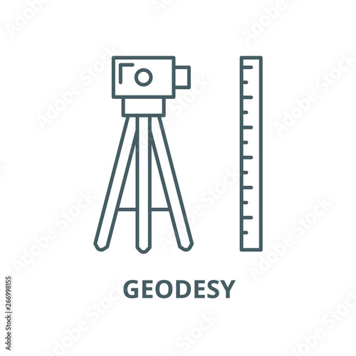 Geodesy vector line icon, outline concept, linear sign