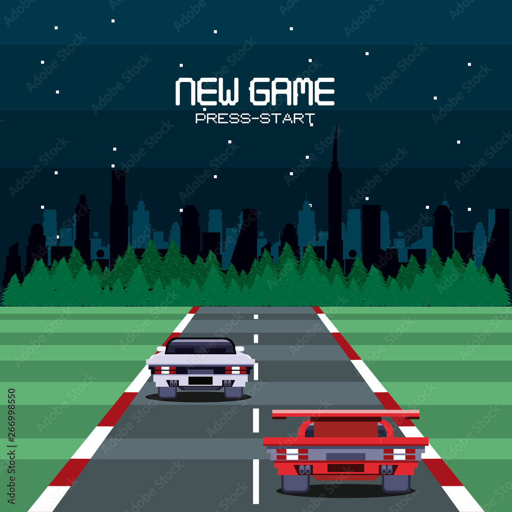 Retro videogame screen arcade background card Stock Vector | Adobe Stock