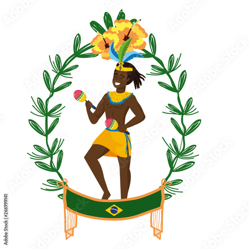man celebrating brazil carnival
