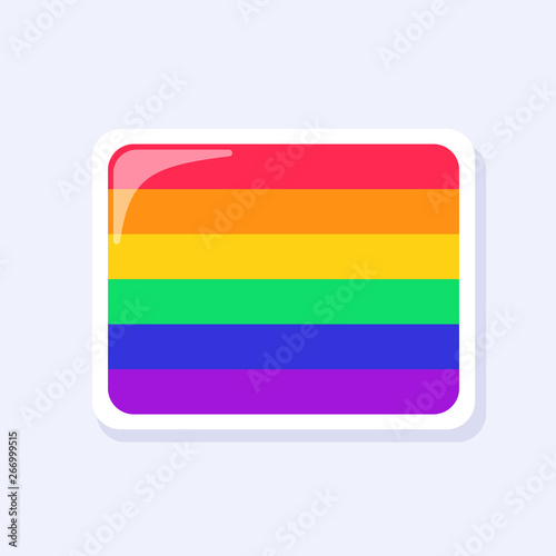 Pride Flag. LGBTQ+ related symbol in rainbow colors. Gay Pride. Raibow Community Pride Month. Love, Freedom, Support, Peace Symbol. Flat Vector Design Isolated on White Background